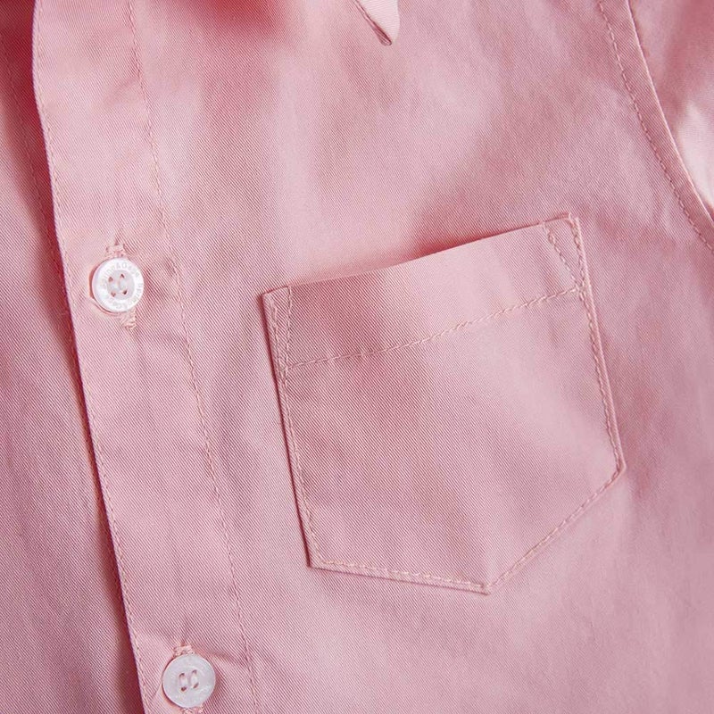 Spring&Gege Boys' Short Sleeve Dress Shirts Formal Uniform Woven Solid, Pink, 13-14 Years - Image 5